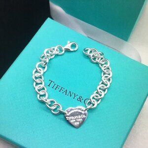 Tiffany & Co. Silver Heart Charm Bracelet